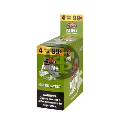 4 Kings Mini Cigarillos 4 For 99c 15 Packs of 4 Green Sweet