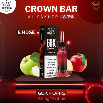Al Fakher Crown Bar 60K Puffs Two Apple Disposable Vape