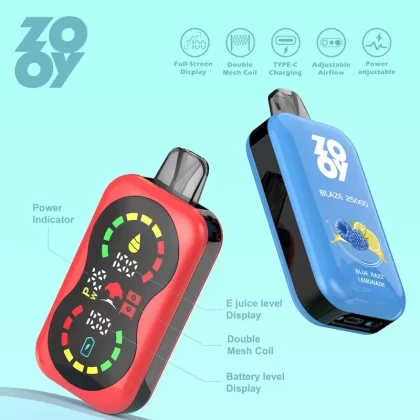 ZOOY BLAZEN 25k PUFF MOQ 10pcs disposable vapes full scream display double mesh coil puff 25k vaper