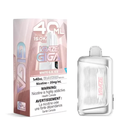White G.B. Ice Kraze Giga 150K Disposable Vape 40mL