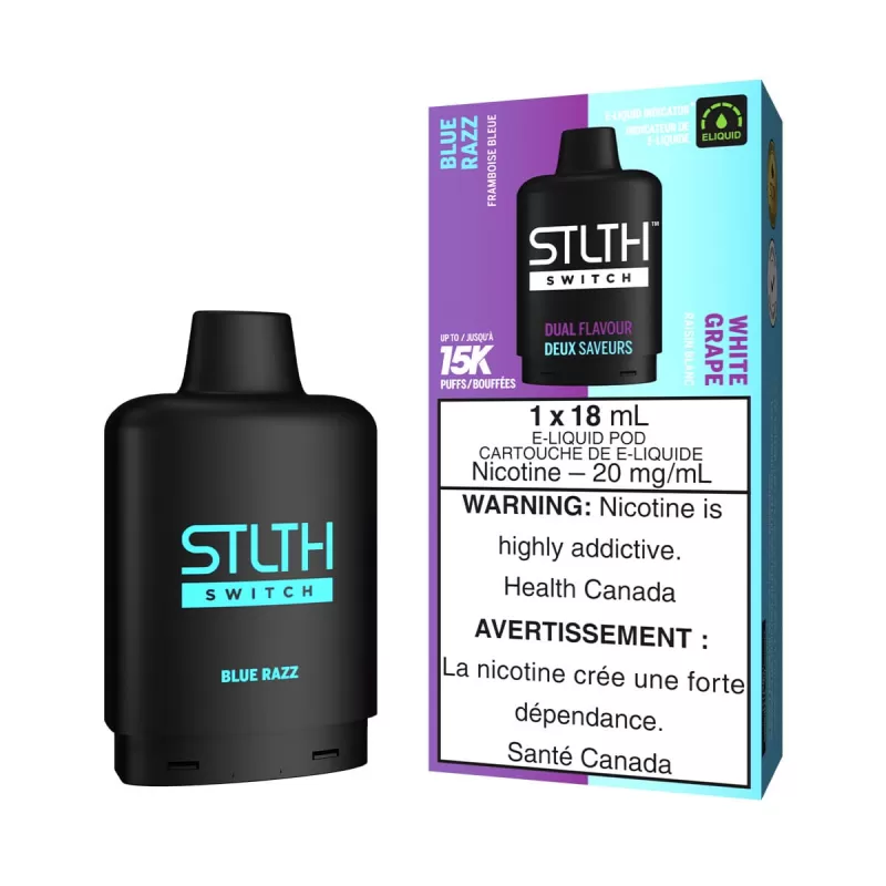 STLTH Switch Blue Razz and White Grape Disposable Vape Pod