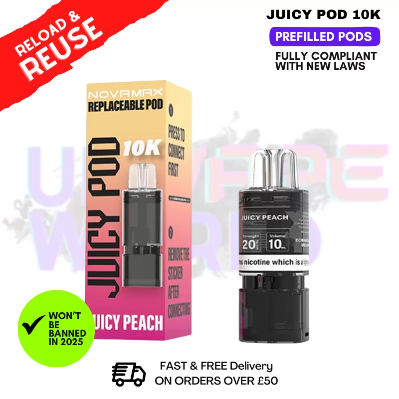 Peach Juicy Pod 10K Replacement Pod 12ML - £2.99
