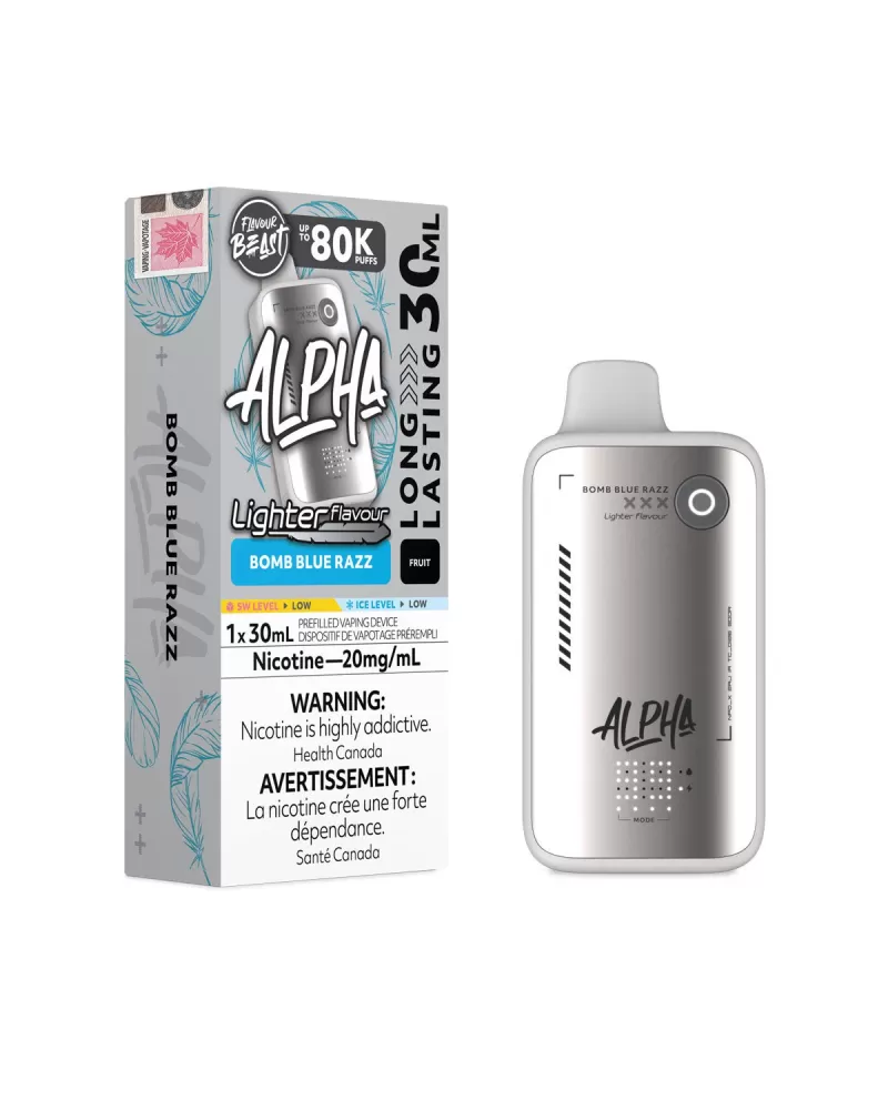 Bomb Blue Razz Flavour Beast Alpha Light Disposable Vape