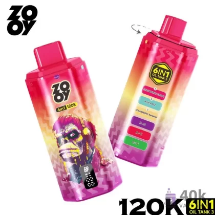 ZOOY 6 IN 1 120K: 6-Flavor Disposable Vape with Smart Screen | 850mAh