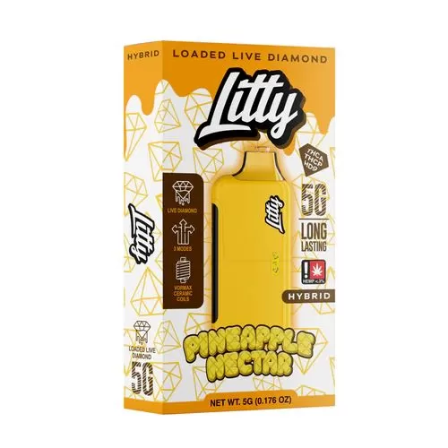 Litty – THCA Live Diamonds – Pineapple Nectar – Hybrid – 5g – Disposable