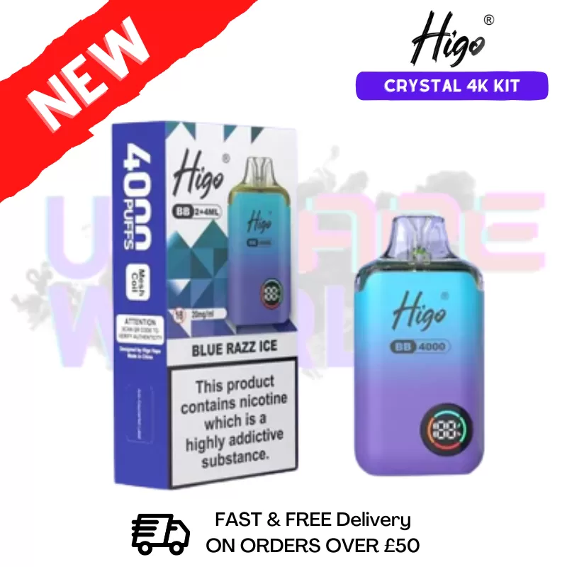 Blue Razz Ice Crystal Higo 4K 4000 Puff Pod Kit