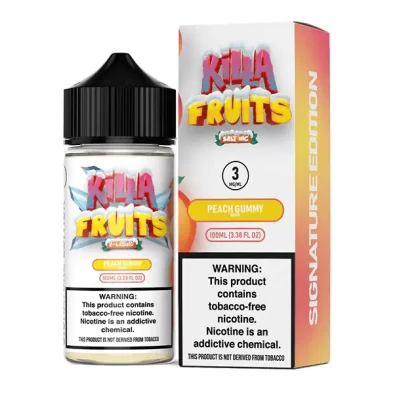 $10.20 – Peach Gummy on Ice by Killa Fruits Signature TFN Series 100mL