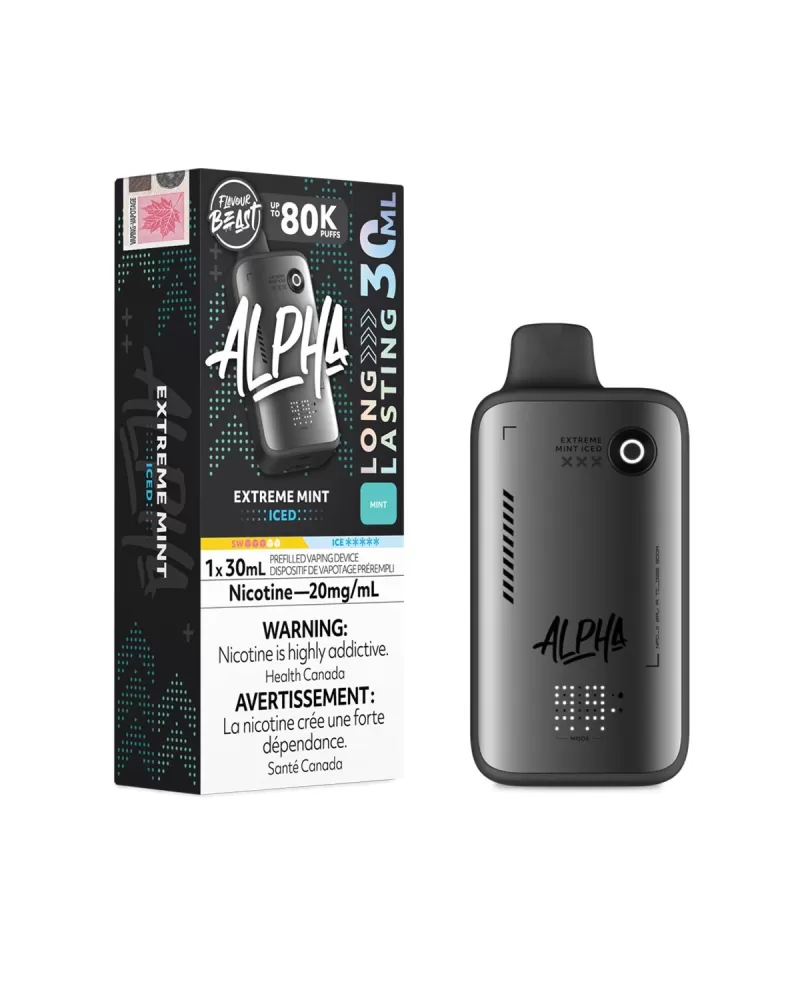 Extreme Mint Iced Flavour Beast Alpha Disposable Vape