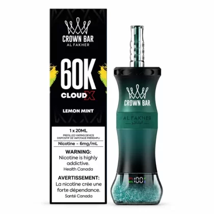 Al Fakher Crown Bar Cloud X 60K Lemon Mint – 60,000 Puffs