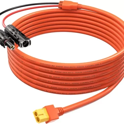 10FT Solar to XT60 Connector Charge Extension Cable 12AWG 3M, Tonton M-C-4 to XT60 Adapter Solar Cable for ECOFLOW RIVER & DELTA Series Portable Power Station, Solar Generator, RV Foldable Solar Panel