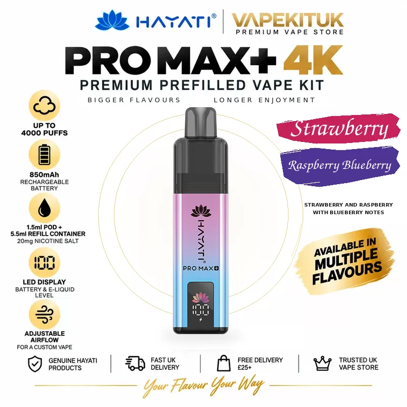 Hayati Pro Max Plus 4000 Strawberry Raspberry Blueberry Pod Kit – 20mg