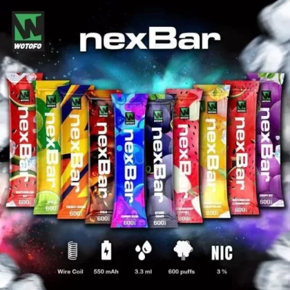 Wotofo nexBar 600 Puffs Disposable Vape Wholesale | nexMESH Coil, 3.3ml Capacity, 550mAh Battery