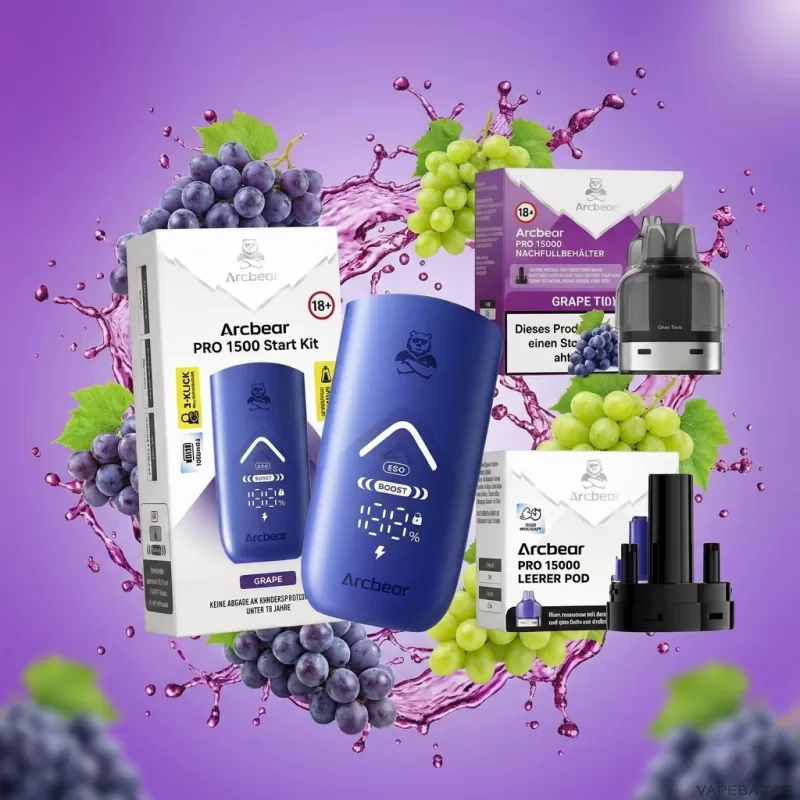 Arcbear Pro 15000 Starterkit – Grape 20mg/ml Nikotin