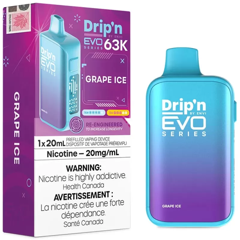 Envi Drip'n 63K - Grape Ice Disposable Vape
