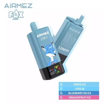 AIRMEZ FOX 120K Puffs 4-in-1 Disposable Vape Wholesale | Rechargeable, 4 Options, 60ml Capacity