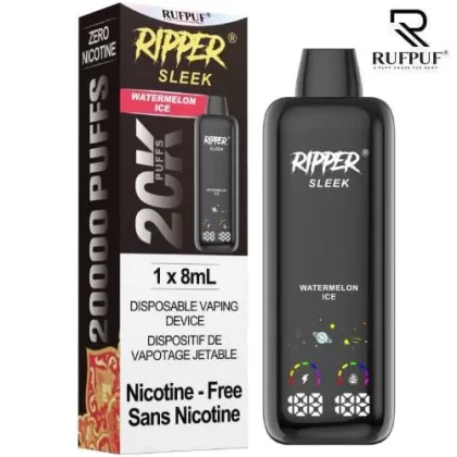 Watermelon Ice – Ripper Sleek Zero Nicotine Disposable Vape 20k
