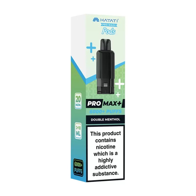 Double Menthol Hayati Pro Max Plus 6000 Prefilled Pod + Refill