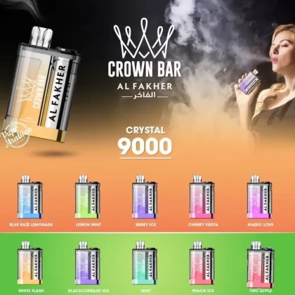 Al Fakhar Crown bar crystal 9000 puffs disposable Vape Dubai