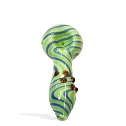 6 inch Milky Tubed Hand Pipe with Wig Wag Design
